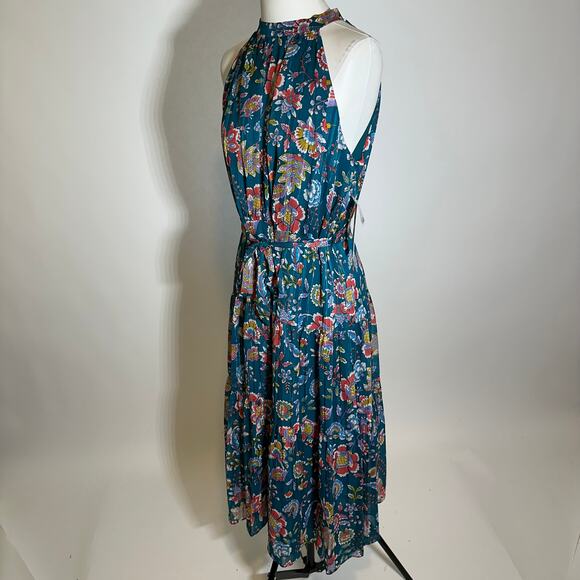 NWT Nanette Lepore Deep Lake Floral Yin Shadow Halter Maxi Dress Womens Size 14 - Picture 5 of 12